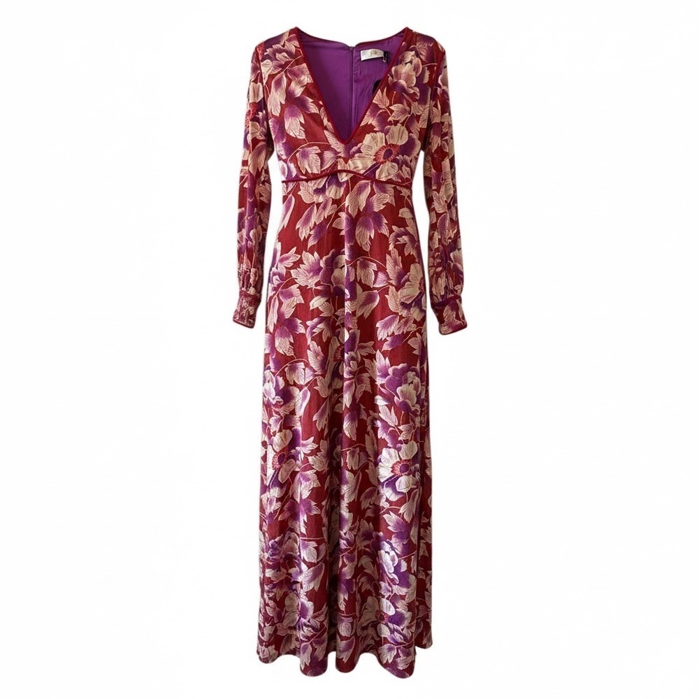 IU Rita Mennoia Velvet Floral Maxi Dress